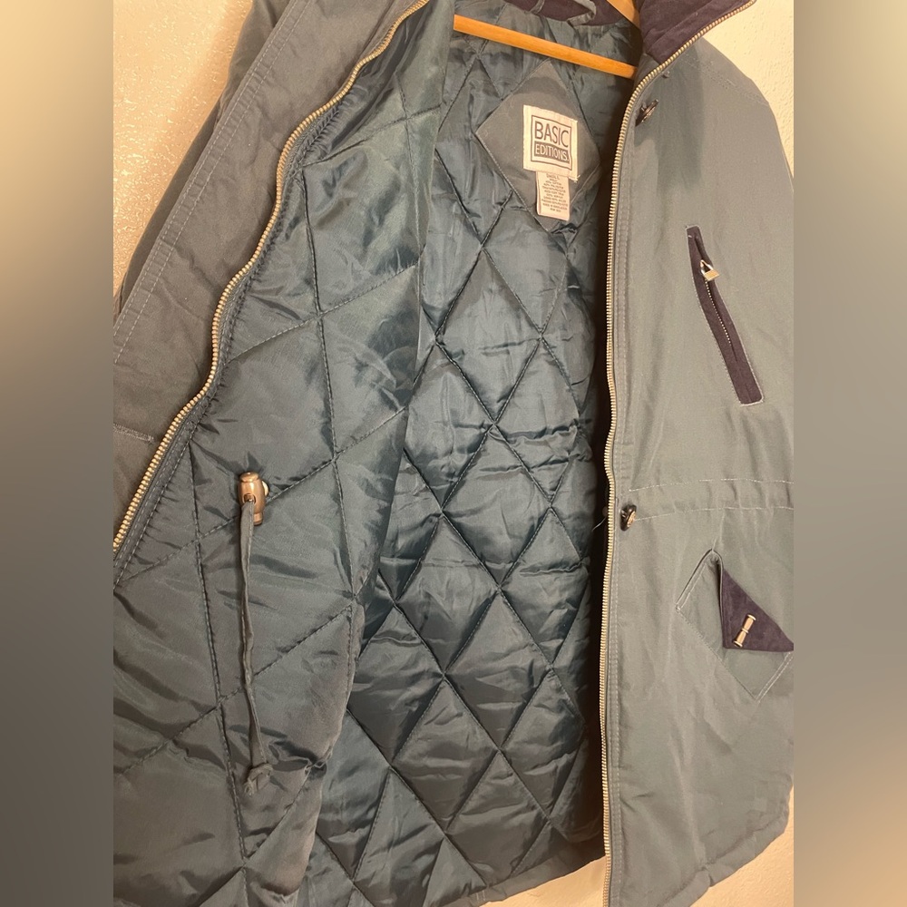 Vintage 90s Basic Editions Green Jacket With Navy… - image 8